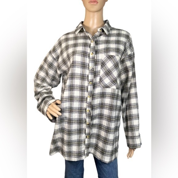 Hurley Tops - NEW HURLEY Odessa Plaid Boyfriend Shirt NWT